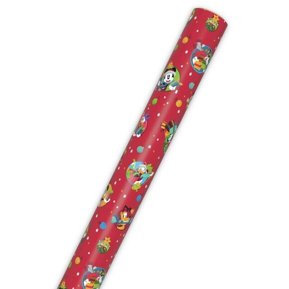 Hallmark Wrapping Paper Christmas Disney Mickey Mouse and Friends Red 25 sq ft H - Picture 4 of 4